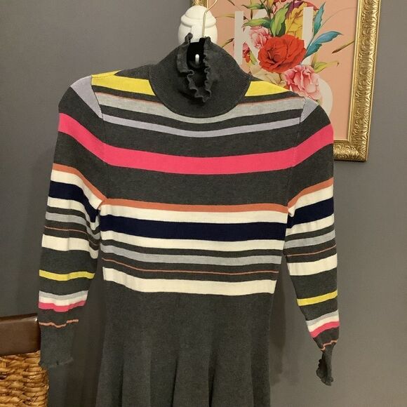 Maeve for Anthropologie Gray Striped Sweater Dress - Picture 3 of 8